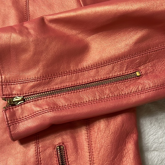 Cache peach pearl 100% leather jacket - Picture 6 of 12
